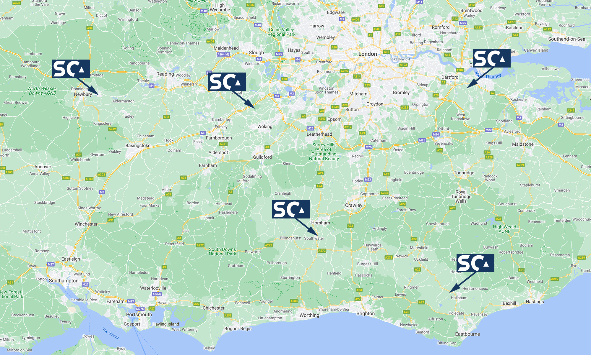 Southern Cranes & Access depots and locations