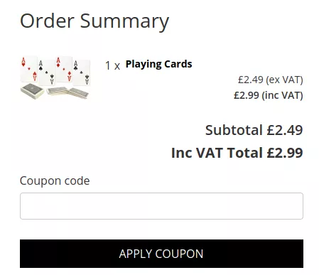 Coupon code example